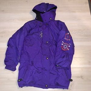 Vintage Obermeyer Embroidered Hooded Ski Jacket